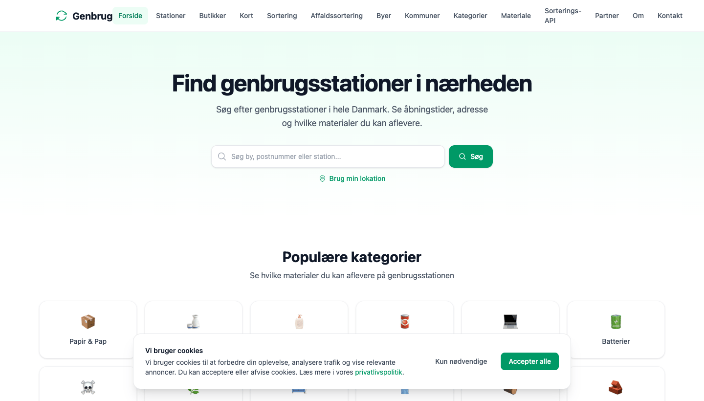 Genbrugsfinder recycling station finder